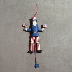 Patriotic Uncle Sam Pull String Ornament